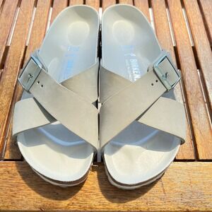 Birkenstock Siena Sandals Light Gray Nubuck Womens Size 39